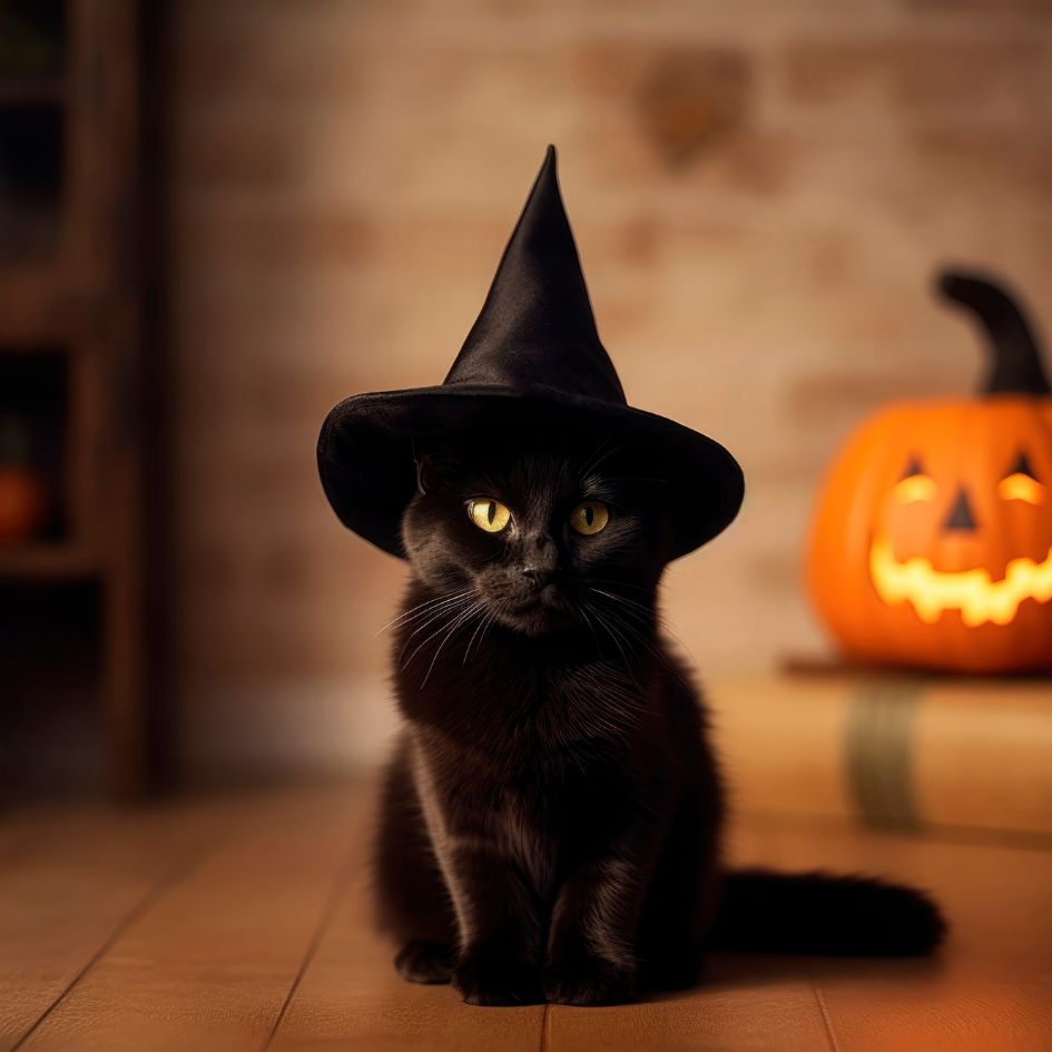 Halloween mit Katze 